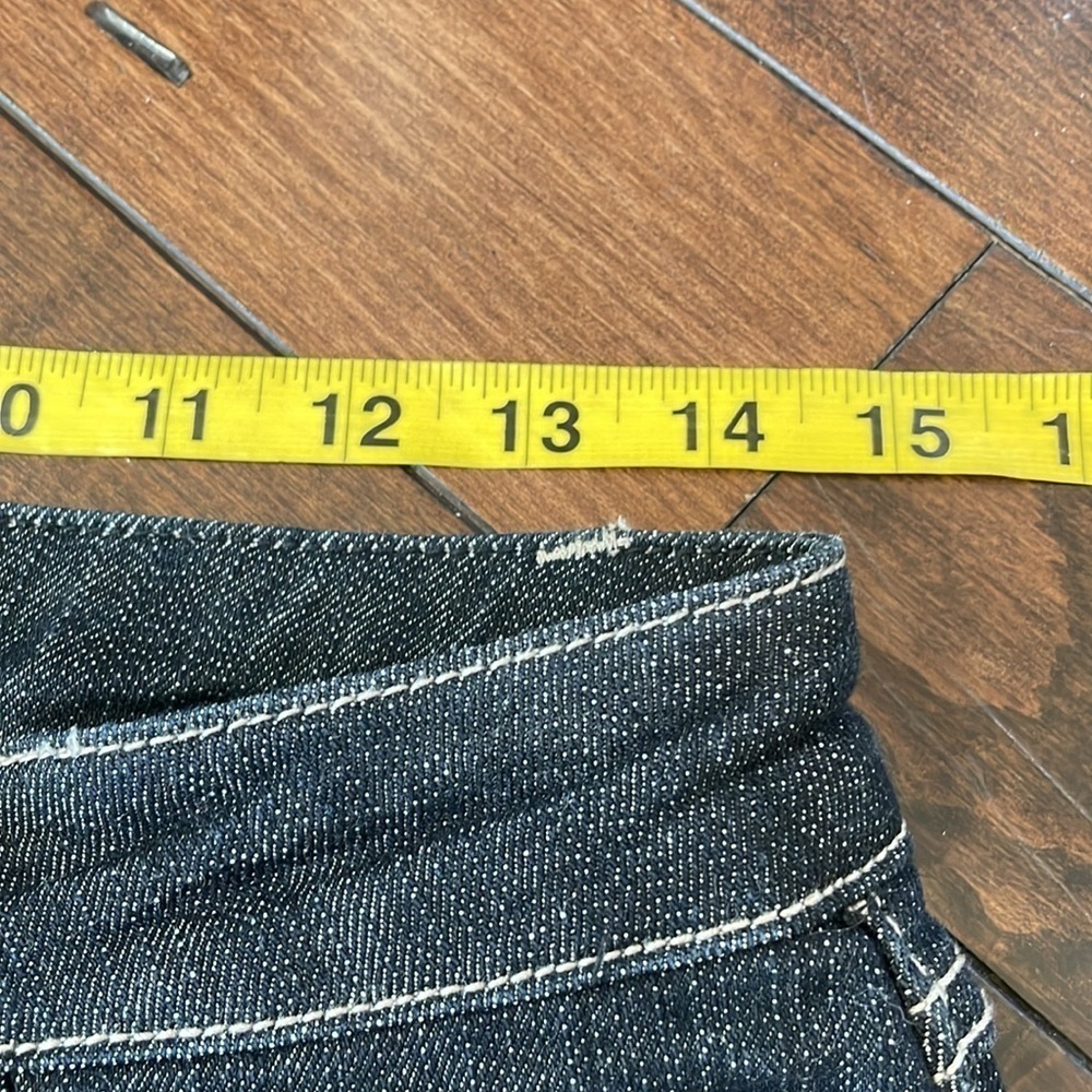 Cache Bootcut Jeans Dark wash Mid rise Gold Accents Womens 6 Y2K Stretchy - Picture 7 of 14